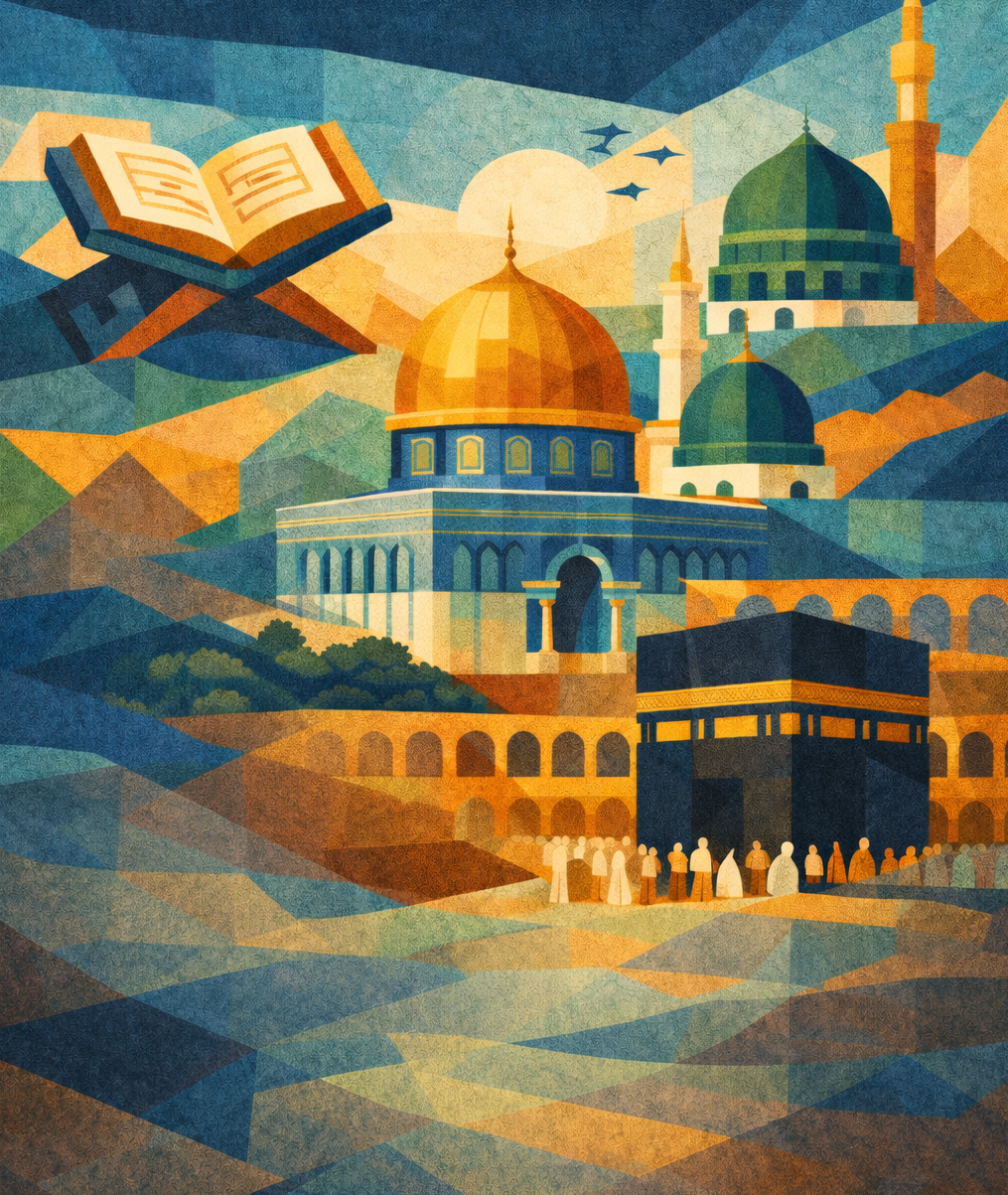 Geometric illustration representing Islamic education and learning