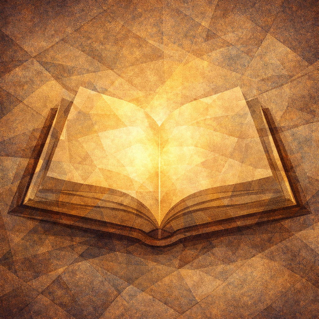 Open Qur’an shown as geometric pages